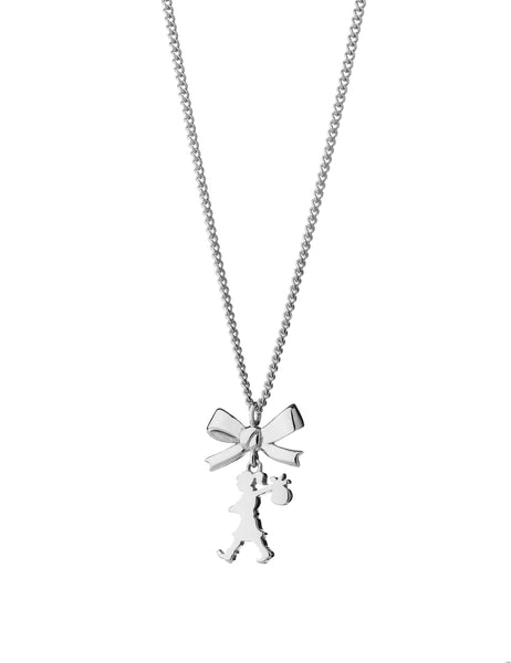 Karen Walker - Mini Girl With A Bow Necklace Sterling Silver 45cm