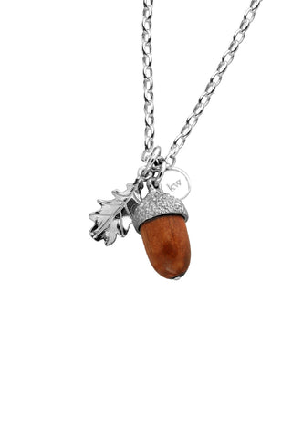 Karen Walker - Acorn And Leaf With Wood Pendant Silver