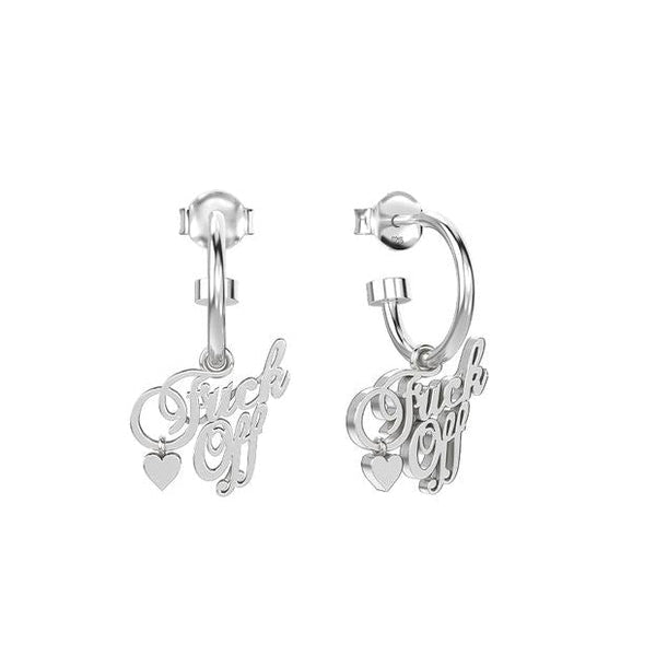 Stolen Girlfriends Club - F*ck Off Script Anchor Earrings Silver