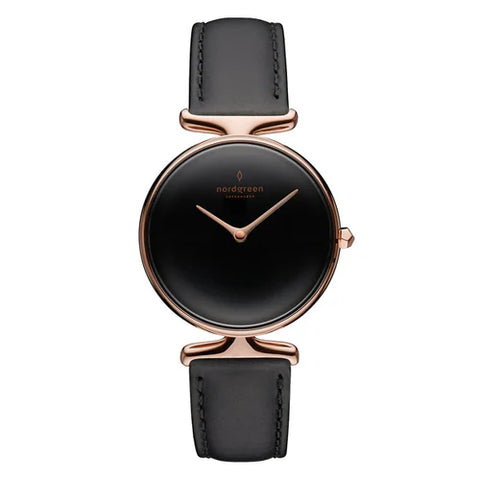 NordGreen - Rose gold & Black Watch 32mm