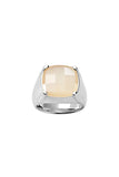 Karen Walker - Chequerboard Ring 14mm Silver & Peach Moonstone