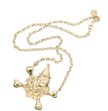 Karen Walker 9ct Yellow Gold Clown & Skull Pendant
