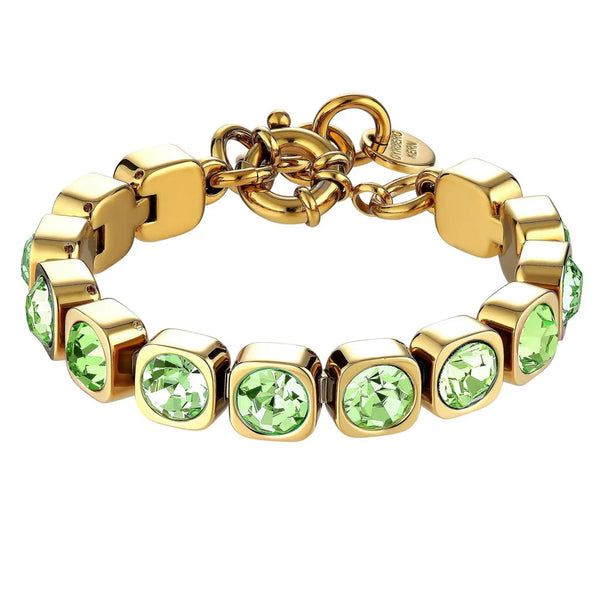 Dyrberg Kern - Conian Gold Tennis Bracelet Light Green