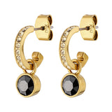 Dyrberg/Kern - Dessa Gold Earrings Black/Golden