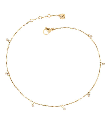 Edblad - Summer Beads Chain Anklet White Gold