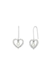 Karen Walker - Flaming Heart Earrings with Fresh Water Pearls Silver