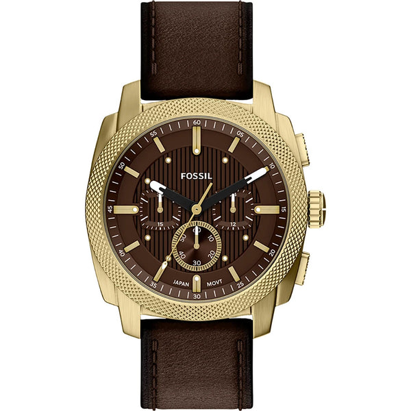 Fossil - Machine Gold/Brown Leather Watch
