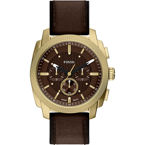 Fossil - Machine Gold/Brown Leather Watch