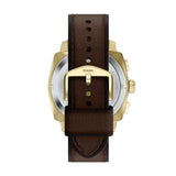 Fossil - Machine Gold/Brown Leather Watch