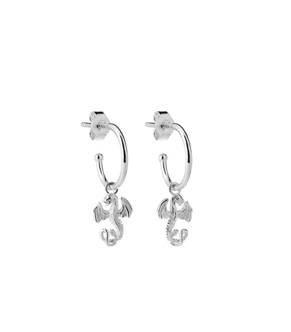 Karen Walker - Lunar Dragon Hoops Silver