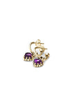 Stolen Girlfriends - Love Claw Anchor Earrings Amethyst Gold Plate