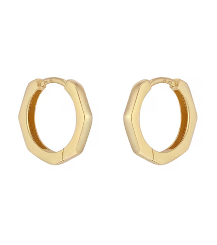 Brent Weatherall - 9ct Yellow Gold Hexagon Huggies