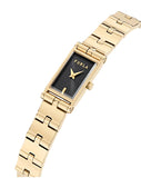 Furla - Baguette Gold-Tone Black Bracelet Watch