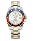 Jacques Du Manoir - Pro Scuba 43 Two Tone With Blue & Red Bezel