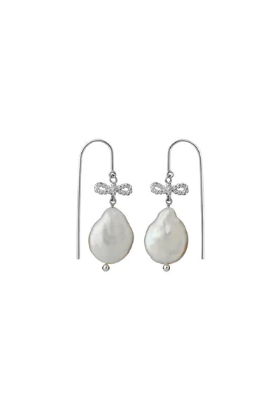 Karen Walker - Love Drop Earrings Sterling Silver Pearl