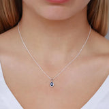 Brent Weatherall - Sapphire & Diamond Pendant On A 9ct White Gold 45cm Chain