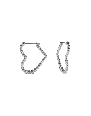 Meadowlark - Fizzy Heart Hoops Silver