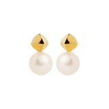 Najo - Yellow Gold Plated Earrings With Freshwater Pearl