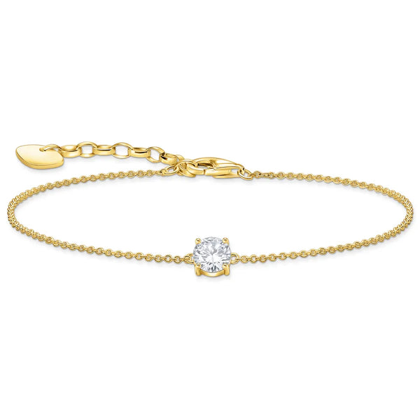 THOMAS SABO - Gold Plated Solitaire CZ Bracelet