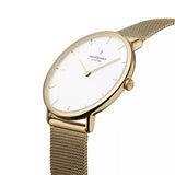 NordGreen - Gold Mesh Watch With White Dial