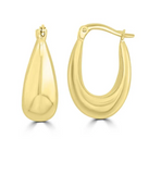 Brent Weatherall - 9ct Yellow Gold Liquid Oval Hollow Hoops 17mm