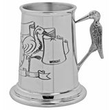 Baby Stork Handle Childrens Pewter Christening Cup