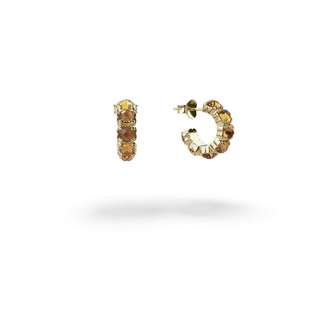 Stolen Girlfriends Club - Halo Cluster Earrings Gold Plated Citrine