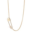 Karen Walker - Runaway Safety Pin Necklace Gold Plated With Fresh Water Pearl