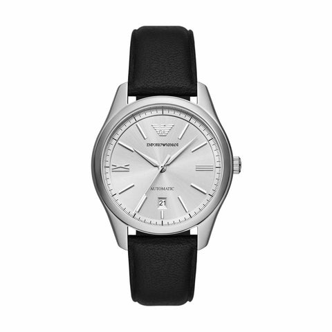 Emporio Armani - Men's Black Leather Automatic Watch