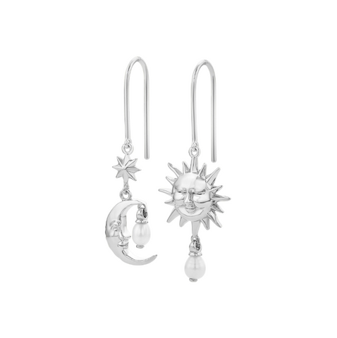 Karen Walker - Sun & Moon Earrings With Freshwater Pearl