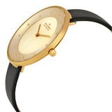 Skagen - Ditte Gold Dial Black Leather Ladies Watch