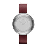 Skagen - Silver Watch With Burgundy Strap