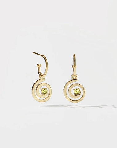 Meadowlark - Spiral Signature Hoops Gp Peridot