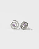 Meadowlark - Spiral Studs Set Sterling Silver Amethyst