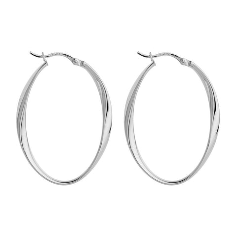 Najo - Cinta Large Hoop Earrings Silver