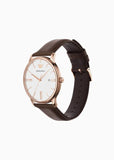 Emporio Armani - Three-Hand Date Brown Leather