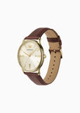 Emporio Armani - Brown Leather Gold Case Watch