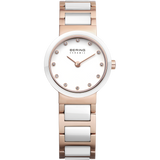 Bering Ladies White Ceramic & Rose Watch 10725-766