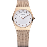 Bering Ladies Rose Gold & Swarovski Elements Mesh Strap Watch 11927-366