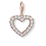 Thomas Sabo Charm Club CZ Open Heart Rose Gold Plate Charm - CC1574