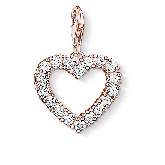 Thomas Sabo Charm Club CZ Open Heart Rose Gold Plate Charm - CC1574