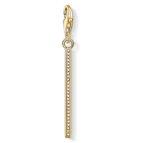 Thomas Sabo Charm Club CZ Bar Yellow Gold Plate Charm - CC1577