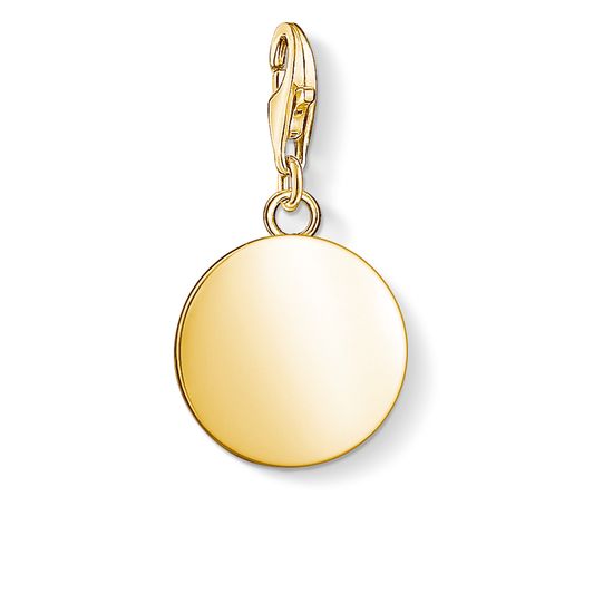 Thomas Sabo Charm Club Engravable Disc Yellow Gold Plate Small Charm - CC1637