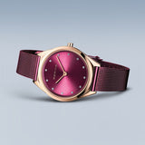 Bering - Ultra Slim, Polished Rose Gold Watch