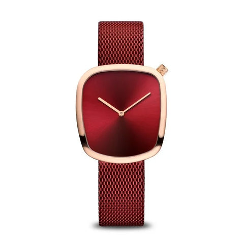 Bering - Pebble Polished Rose Gold Watch