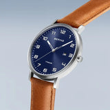 Bering - Titanium Brushed Silver/Leather