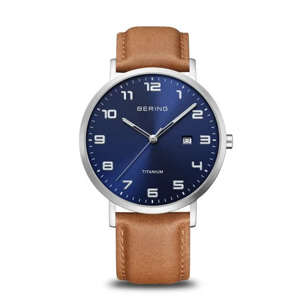 Bering - Titanium Brushed Silver/Leather