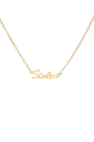 Stolen Girlfriends Club - Script Necklace Gold Plated