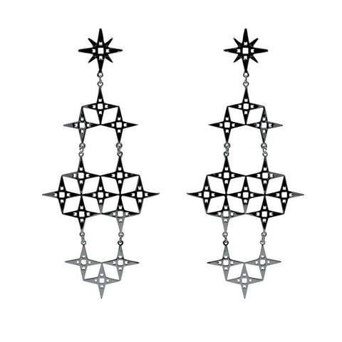 Lindi Kingi North Star Earrings - Platinum Plate