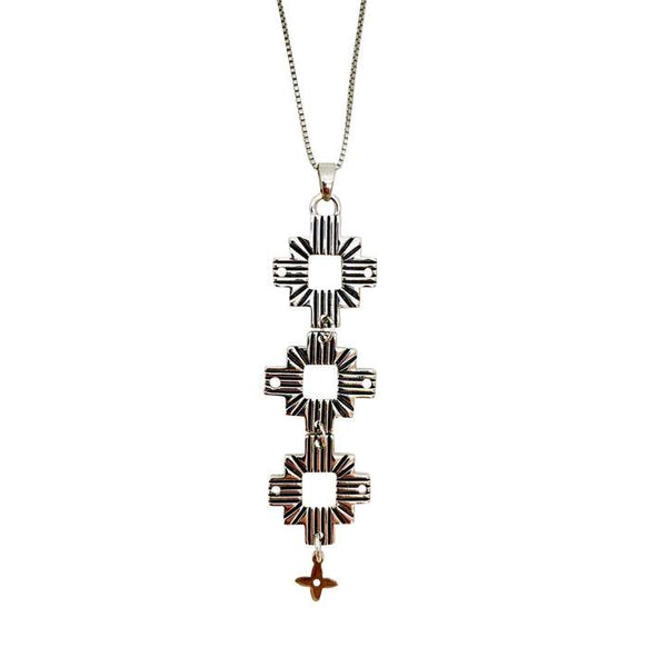 Lindi Kingi Aztec Necklace - Silver Plate